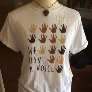Recycled Threads T-Shirt “We Have A Voice” Size M, NWT